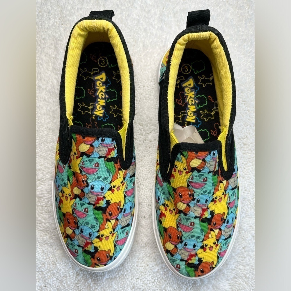 Ground Up Pokeman Character-printed canvas slip-on sneakers